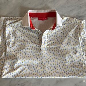 Redvanly White print Polo shirt